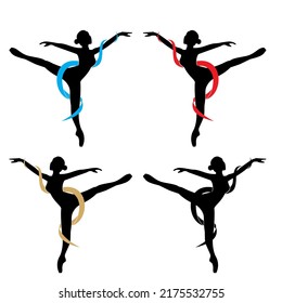female dancer with scarf logo vector