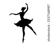 Female Dancer Silhouette Vector Illustration and Dance Pose Design