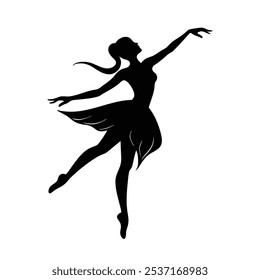 Female Dancer Silhouette Vector Illustration and Dance Pose Design