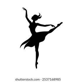 Female Dancer Silhouette Vector Illustration and Dance Pose Design