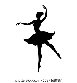 Female Dancer Silhouette Vector Illustration and Dance Pose Design