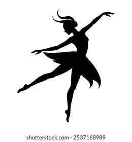 Female Dancer Silhouette Vector Illustration and Dance Pose Design