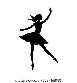 Female Dancer Silhouette Vector Illustration and Dance Pose Design