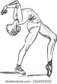 Female dancer sketch art vector