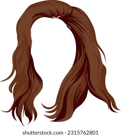weiblich, dunkelrot, mittellange Haarmuster-Seitenansicht, Vektorgrafik