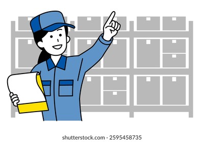 Female delivery person managing inventory