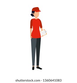 female delivery worker avatar character