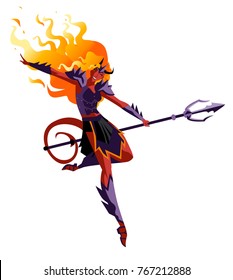 female demon with trident
