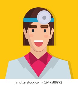 ilustración vectorial aislada de avatar hembra dentista