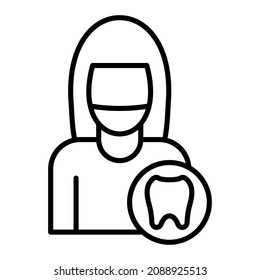 Female Dentist Icon Vector Image. Can Also Be Used For Web Apps, Mobile Apps And Print Media.