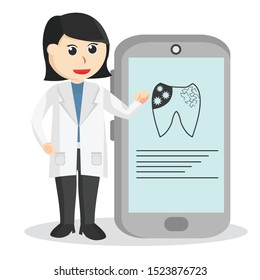 female dentist online consult vector 
