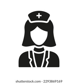 Female Dentist Silhouette Icon. Dental Doctor Woman Glyph Pictogram. Pediatrician Symbol. Physician, Dental Surgeon, Orthodontist, Endodontist Sign. Clinic Staff. Isolated Vector Illustration.