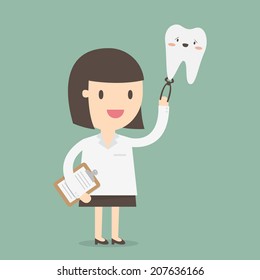 Female Dentist, Vector Illustration