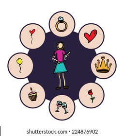 Female design over white background, vector illustration