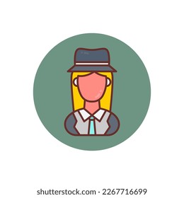 Female Detective icon in vector. Logotype