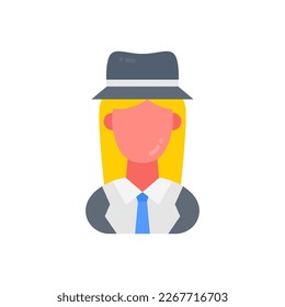 Detective-Symbol für Frauen in Vektorgrafik. Logotyp