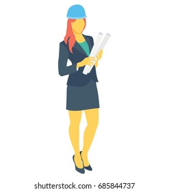 
Female Developer Color Vector Icon 
