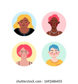 Female Diverse Faces Different Ethnicity Different Stock Vector ...