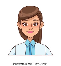 female doctor avatar character icon vector illustration design