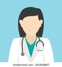 Female doctor avatar clipart icon vector in flat design woman 