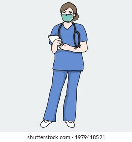 Female doctor cartoon vector illustration