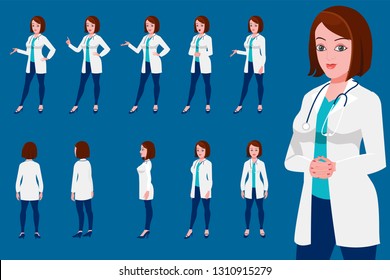 Female Doctor Character Turnaround With presentation posses
