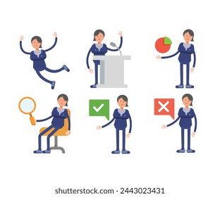 female doctor characters set vector illustration