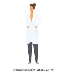 Female doctor is confidently posing with her hands on her hips, ready to take on the day