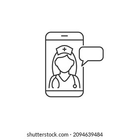 Female doctor consults on a mobile phone