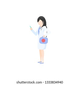 Female doctor flat character vector