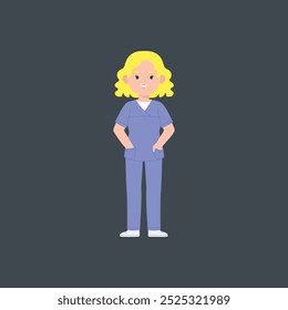 female doctor in flat vector design.
