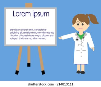 Female Doctor with flipchart