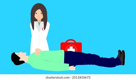 Female doctor giving CPR to a victim