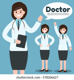 female doctor. healthcare worker, job , occupation.vector illustration.