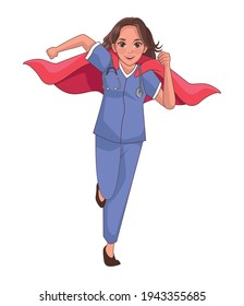 female doctor hero running character