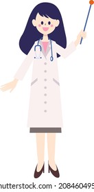 Female doctor holding a pointer