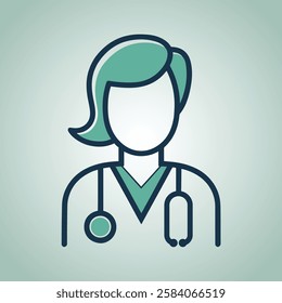 Female Doctor Icon, Medical Professional Avatar, Healthcare Worker Symbol