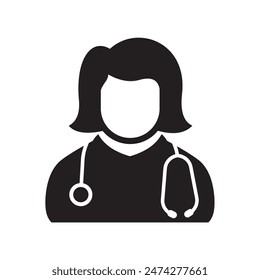 female doctor icon, female doctor symbol