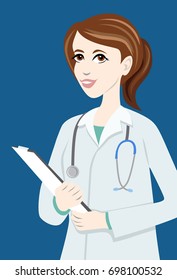 Female Doctor Illustration 1 Isolated Stock Vector (Royalty Free ...