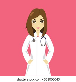 Female Doctor Isolated On Pink Background Stock Vector (royalty Free 