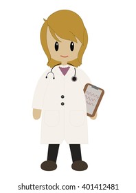 Female Doctor in Lab Coat with Stethoscope