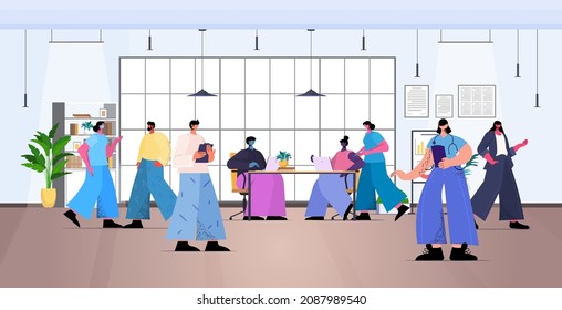 female doctor in mask vaccinating businesspeople patients fight against coronavirus vaccine development concept