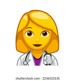 Female doctor or nurse Large size of yellow emoji face