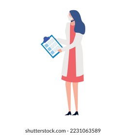 female doctor with order character