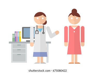 Female doctor and female patient