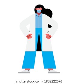 female doctor professional standing character