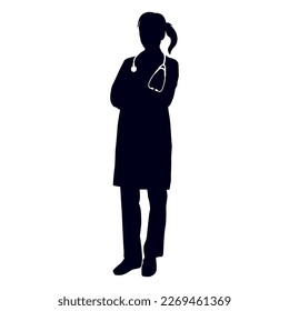 Female Doctor Silhouette. High resolution vector - Shutterstock ID 2269461369