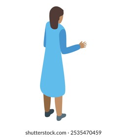Female doctor is standing and gesturing with her hand while explaining something