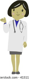 Female doctor standing isolated