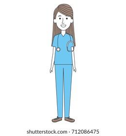 female doctor with stethoscope avatar character